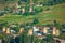 Areal view of beautiful old village Mestia with its Svan Towers. Great place to travel. Georgia