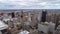 Areal view of Beautiful Philadelphia Cityscape with Skyscrapers City Hall in Background. Cloudy Sky V