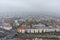 Areal view from Funkturm Berlin fog in the autumn. Germany