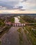 Areal view of Venta waterfall.