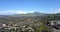 Areal view of Walnut Creek with peaks of Mount Diablo at background