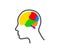 Areas of the brain and head. Symbol. Human brain on an isolated background. Vector