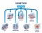 Areas of study within genetics and gene learning fields outline diagram