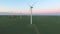 Areial view windpark wind power turbine energy evening