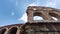 Arena di Verona Detail under a blue sky  