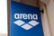 Arena logo brand and sign text store of German manufacturing company of competitive