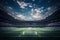 Arena magnificence, 3D rendered soccer goalposts highlight stadiums grandeur