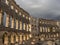 Arena Pula. Architectural, ancient. Cloudy sky background.