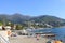 Arenzano- Liguria Italy. The beach of the `Baracchetta`