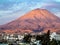 Arequipa, Peru with its iconic volcano Chachani in the background