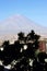 arequipa peru,mountain and volcano misti in summer without snow and blue sky