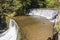 Areuse gorges in Switzerland. River with many waterfalls