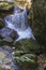 Areuse gorges in Switzerland. River with may waterfalls