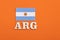 ARG acronym of the country Argentina with its flag