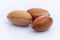 Argan fruit (Argania spinosa), nuts on white background , this s