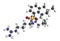 Argatroban anticoagulant drug molecule (direct thrombin inhibitor). 3D rendering. Atoms are represented as spheres with