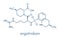 Argatroban anticoagulant drug molecule direct thrombin inhibitor. Skeletal formula.