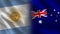 Argentina and Australia Realistic Half Flags Together