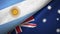 Argentina and Australia two flags textile cloth, fabric texture