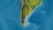 Argentina border shape overlay. Glowed. Topographic.