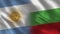 Argentina and Bulgaria Realistic Half Flags Together