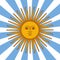 Argentina card - poster illustration with sun and flag colors