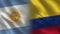 Argentina and Colombia Realistic Half Flags Together