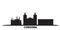 Argentina, Cordoba city skyline isolated vector illustration. Argentina, Cordoba travel black cityscape