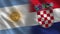 Argentina and Croatia Realistic Half Flags Together