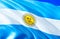 Argentina flag. 3D Waving flag design. The national symbol of Argentina, 3D rendering. National colors and National South America