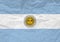 Argentina flag crumpled paper