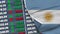 Argentina Flag and Finance, Stock Exchange, Stock Market Chart, Fabric Texture Illustrations