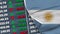 Argentina Flag and Finance, Stock Exchange, Stock Market Chart, Fabric Texture Illustrations