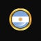 Argentina flag Golden button
