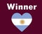 Argentina Flag Heart Winner Final football Symbol Design Latin America