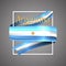 Argentina flag. Official national colors.Argentinian 3d realistic ribbon. Waving vector patriotic glory flag stripe sign.
