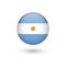 Argentina flag round glossy