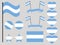 Argentina flag set. Collection of symbols, flag in heart. Vector