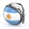 Argentina football nation - football in the unzipped bag with Argentina`s flag print