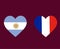 Argentina And France Flag Heart football Symbol Design Latin America And Europe