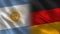 Argentina and Germany Realistic Half Flags Together