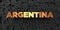 Argentina - Gold text on black background - 3D rendered royalty free stock picture