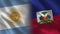 Argentina and Haiti Realistic Half Flags Together