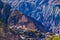 ARGENTINA, IRUYA. small church surrounded by mighty mountains