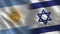 Argentina and Israel Realistic Half Flags Together