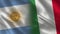 Argentina and Italy Realistic Half Flags Together