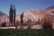 Argentina, Jujuy Province, Purmamarca, Elevated view of the Hill of Seven Colors(Cerro de los Siete Colores) purmamarca