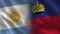 Argentina and Liechtenstein Realistic Half Flags Together