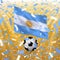 Argentina national flag and Soccer ball