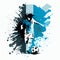 Argentina national football player. Argentinian soccer team. Argentina soccer poster. Abstract Argentinian football background